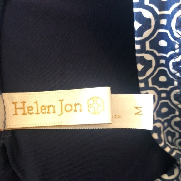 Helen Jon Grace Bay Classic Hipster Bikini Sz M Navy Floral Swimsuit Beach Boho - Picture 8 of 8